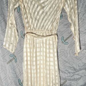 The Silk Farm Cream Striped Dress